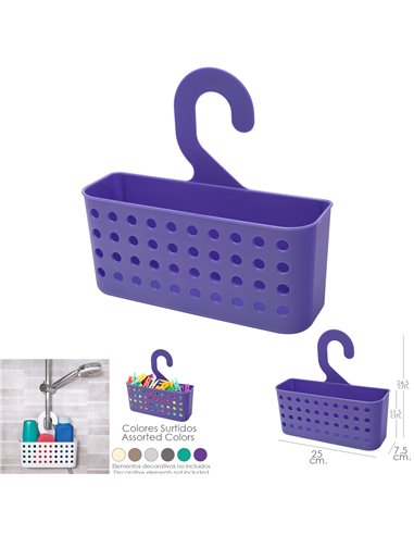 Multipurpose Plastic Basket (Tweezers / Showers) With Hanger Assorted Colors