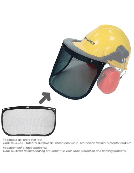  Replacement Face Shield For Helmet With Visor, Mesh Face Shield And Hearing Protector Maurer Model 99790