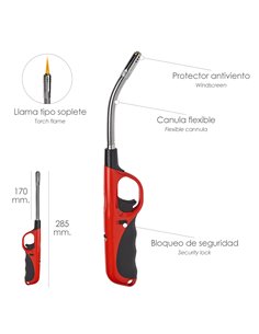 Isqueiro a gás à prova de vento 285 mm. Chama da tocha 2