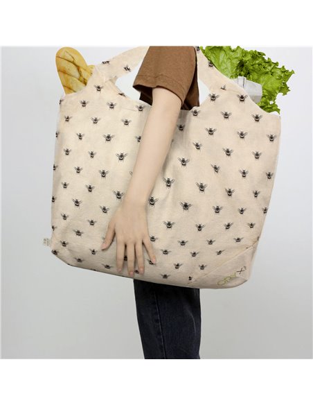 100% Organic Cotton Shopping Bag Foldable 52x47 cm.