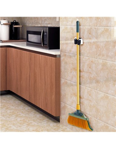 Gancio adesivo / avvitabile per scope, mocio, spazzole, paletti (Blister 2 pezzi)