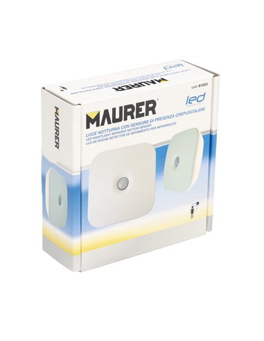 Luz noturna com detector de movimento infravermelho a pilhas
