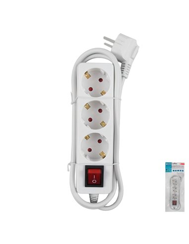 Strip / Multiple Base 3 Sockets With Grounding With Switch
