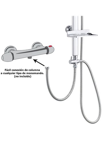 Coluna de chuveiro universal quadrada completa