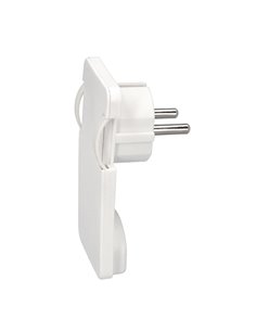 Plug Ultra-flat plug 7 mm. With Extraction Handles 16 A - 250 V. Behind Furniture, 3 Cables, Schuko Socket