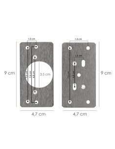 Cerniere Riparazione Piatti Ciotola 4,7x9 cm. 2 pezzi. Piastra per riparazione porte, piastra per riparazione cerniere per mobil 2