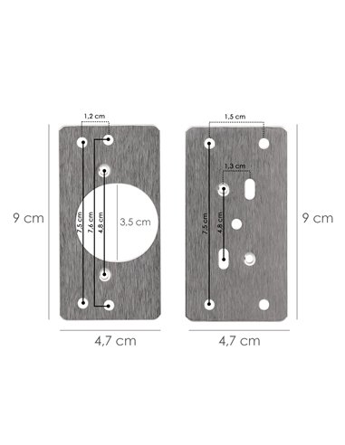 Cerniere Riparazione Piatti Ciotola 4,7x9 cm. 2 pezzi. Piastra per riparazione porte, piastra per riparazione cerniere per mobil