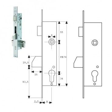 Fechadura Tesa 2210/20/3ai