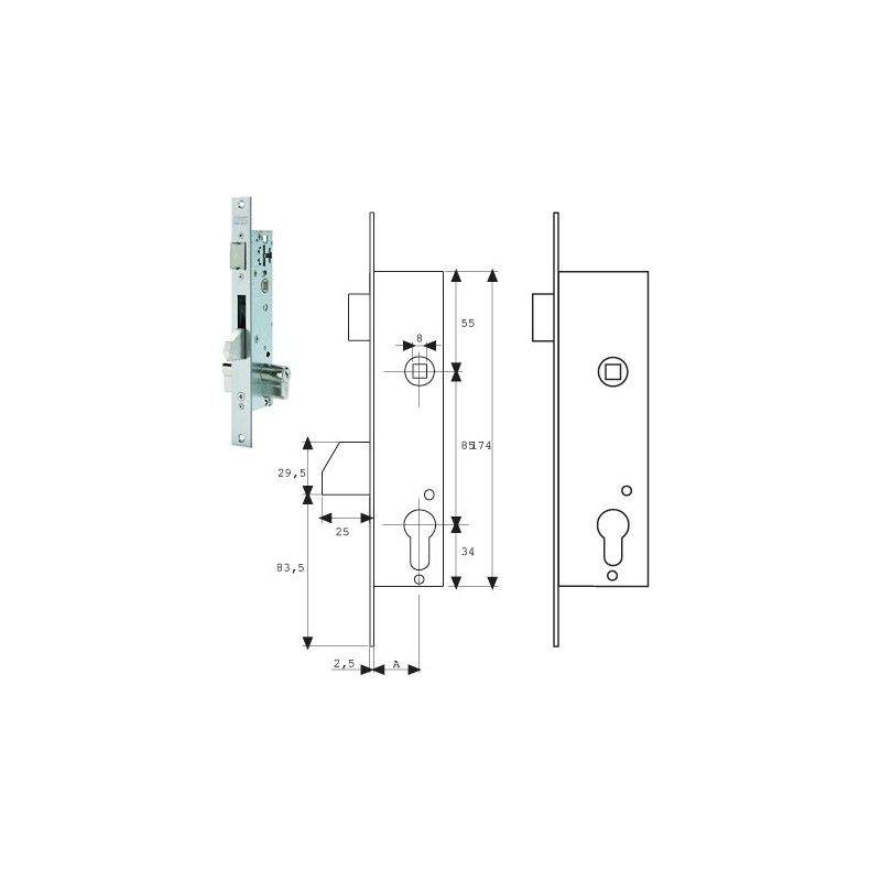 Fechadura Tesa 2219/20/3ai