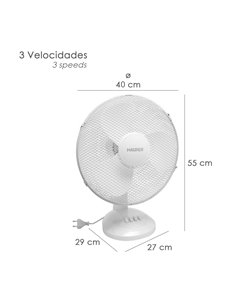 Ventilador de Mesa Maurer Ø 40 cm. 45W 2