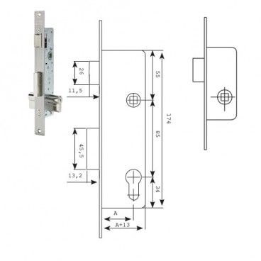 Tesa Lock 2215/28/ai sem gancho