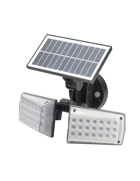 Lampada da Parete Solare Led Doppia Con Sensore di Movimento/Twilight 450 Lumen. Protezione IP65