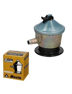 Regulador Gas Butano Monfa (30 Grms./cm2) Alcachofa Gas, Regulador Gas Butano. Presión 29 mbar. Caudal 2,5 Kg/hora 2