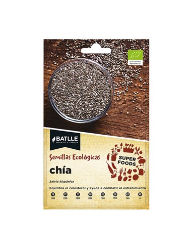 Sachê com sementes de chia "superalimentos" eco...