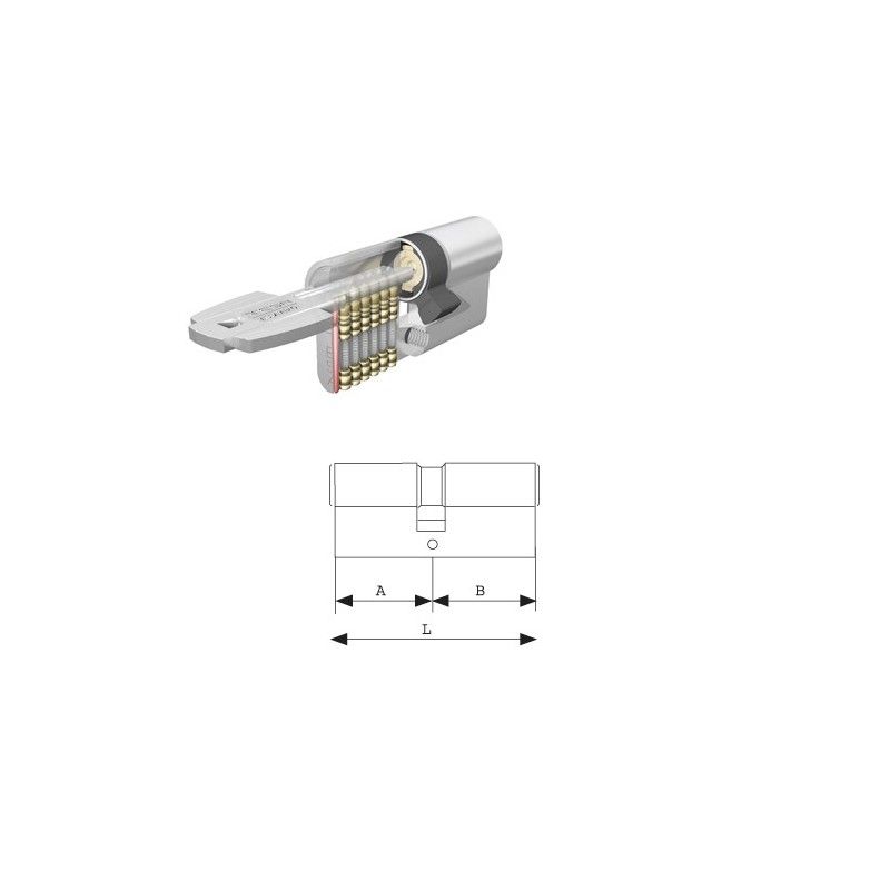 Cilindro Tesa Seguridad T60 /30x30 Niquelado Leva Corta