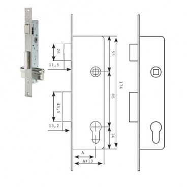 Tesa lock 2210/38/ssi Sem placa de ataque Sem escudo