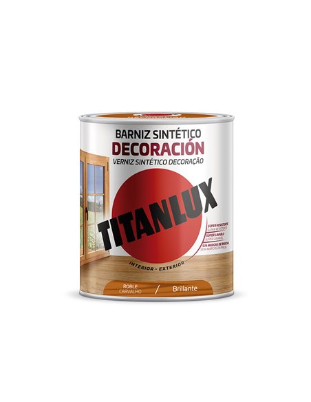 Barniz sintético decoración brillante roble 750ml titanlux m10100234