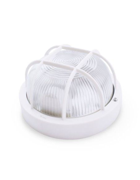 Round thermoplastic wall light with grid WHITE E27 GSC 0700156