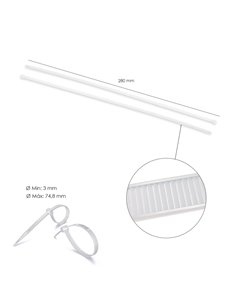 Brida Nylon 100%. Color Blanco / Natural 4,5 x 280 mm. 100 Piezas. Abrazadera Plastico, Organizador Cables, Alta Resistencia 2