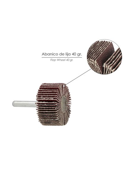 Abanico Lija Grano 40   40x20mm