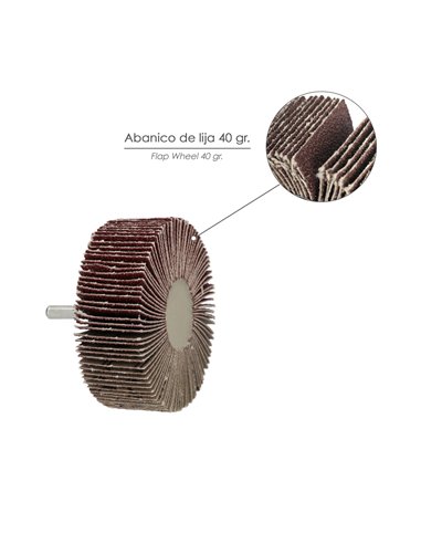 Abanico Lija Grano 40   60x30mm
