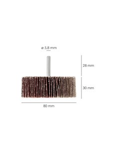 Abanico Lija Grano 80   80x30mm 2