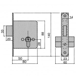 Fechadura Ucem 5300-hl/60 2