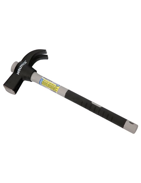 Martillo Uña Mango Fibra Vidrio Mango Fibra Vidrio Con Empuñadura Antideslizante. 600 Gramos 33 cm.