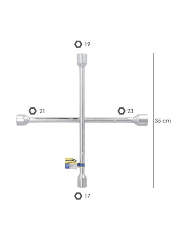 Llave Cruz Wolfpack 17x19x21x23 mm. Para Coche