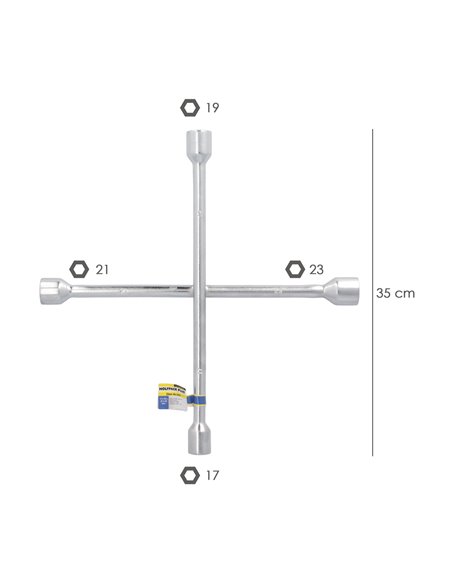 Llave Cruz Wolfpack 17x19x21x23 mm. Para Coche