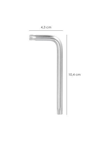 Llave Torx Inviolable Standar Acero Cromo Vanadio Profesional T45 mm. Llave Estrella, Llave Allen Estrella