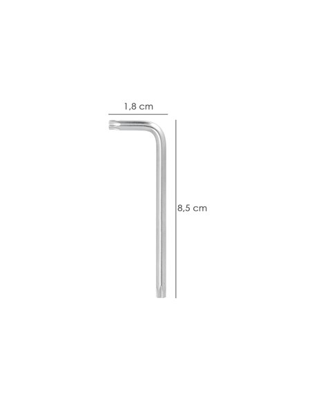 Llave Torx Inviolable Larga Acero Cromo Vanadio Profesional T09 mm. Llave Estrella, Llave Allen Estrella