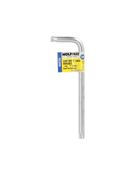 Llave Torx Inviolable Larga Acero Cromo Vanadio Profesional T20 mm. Llave Estrella, Llave Allen Estrella