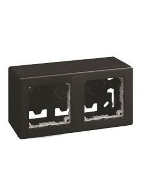 Caja de superficie compacta SIMON 270 con 2 elementos negro mate