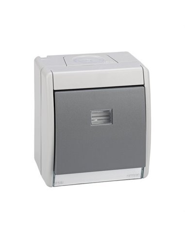 Pulsador SIMON AQUA 10AX luminoso IP55 superficie