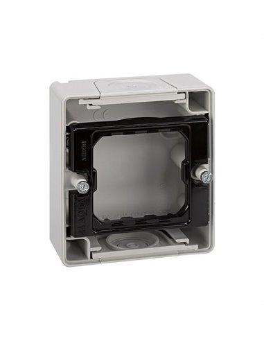 Base de superfície para 1 elemento Simon 44 Aqua plástico branco
