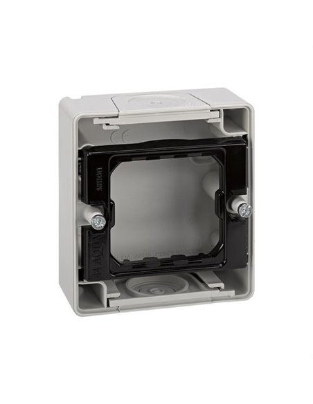 Base de superfície para 1 elemento Simon 44 Aqua plástico branco