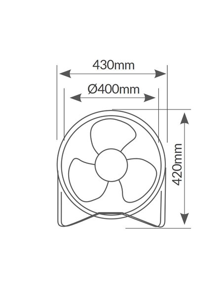 Ventilador metálico de suelo 40cm 70W Negro