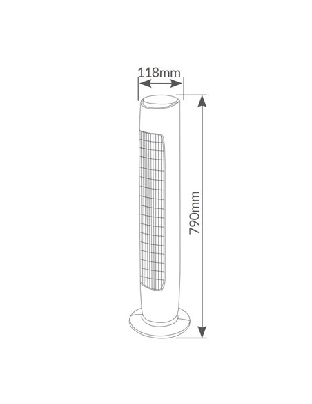 Ventilador de torre oscilante con mando 45W Negro