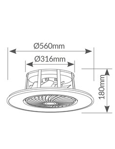 Ventilador de techo Box Fan con mando 22' CCT regulable Blanco 2