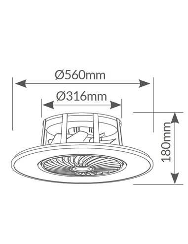 Ventilador de techo Box Fan con mando 22' CCT regulable Blanco