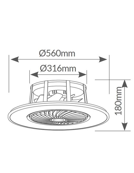 Ventilador de techo Box Fan con mando 22' CCT regulable Blanco