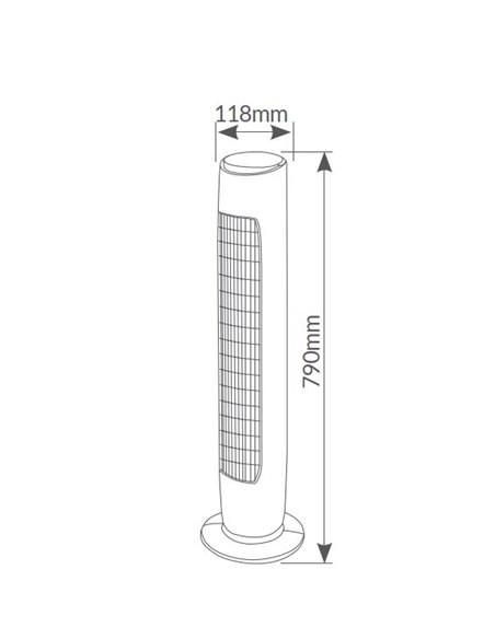 Ventilador de torre oscilante 45W Blanco