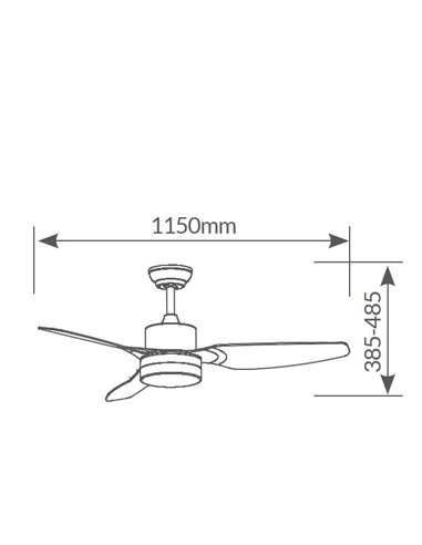 Ventilador de Teto 46' CCT 3 Lâminas Branco