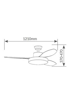 Ventilador de techo con mando 48' motor DC CCT regulable 3 aspas Blanco 2