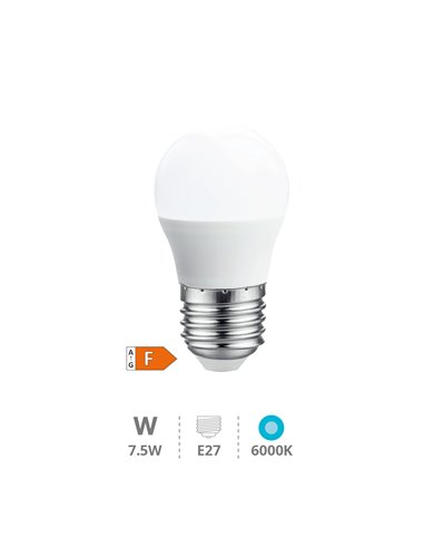 Lámpara LED esférica 7,5W E27 6000K
