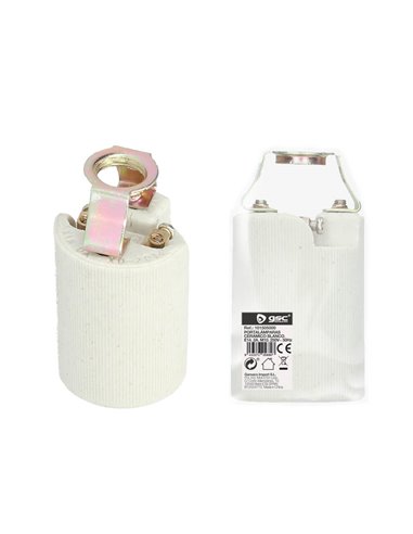 Portalámparas cerámico E14 Blanco
