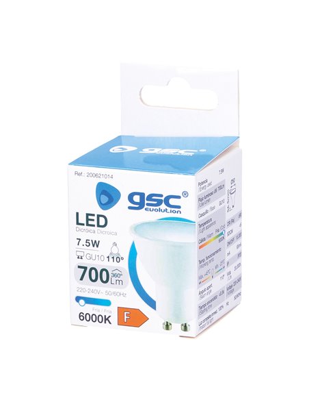 Lâmpada LED dicróica 7,5W GU10 6000K