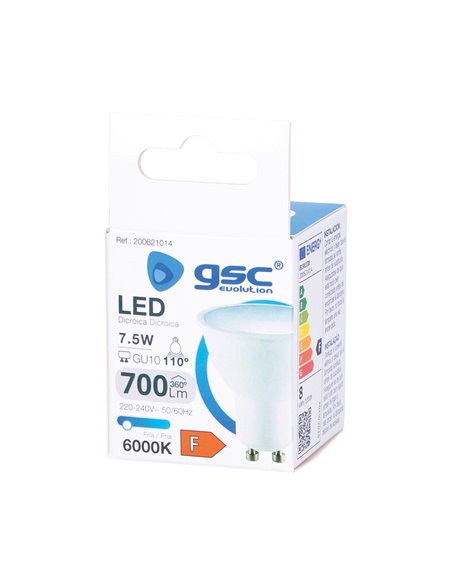 Lâmpada LED dicróica 7,5W GU10 6000K
