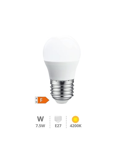 Bombilla LED esférica 7,5W E27 4200K